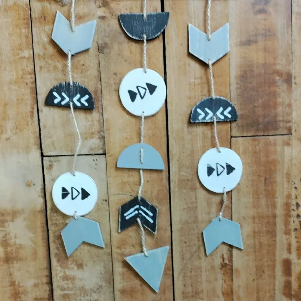Rustic Gray and White Wall Hanging Decor Distressed Outdoor Camping Boys Room